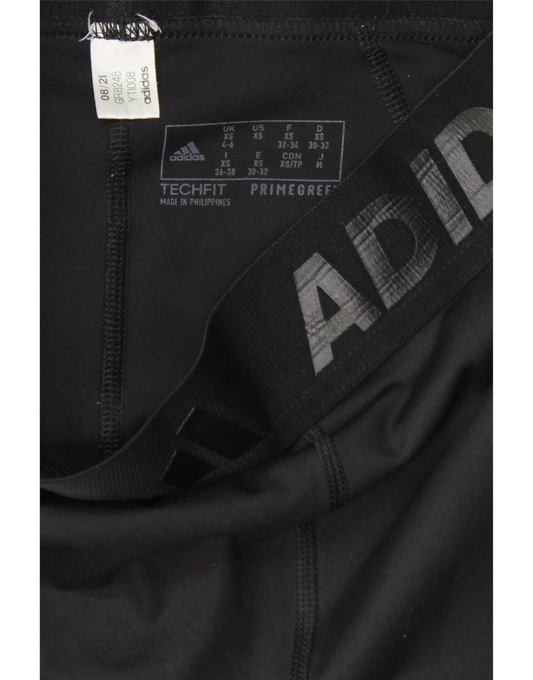 Γυναικεία γραφικά κολάν ADIDAS UK 4/6 XS Μαύρο Πολυεστέρας