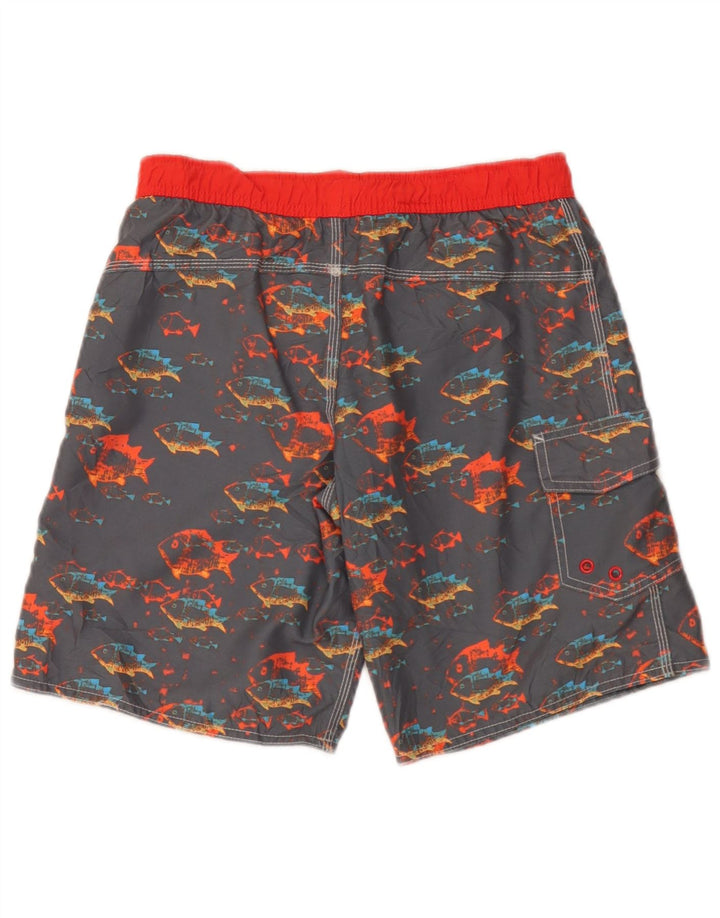 L.L.Bean Boys Graphic Swimming Shorts 9-10 Years Grey Polyester
