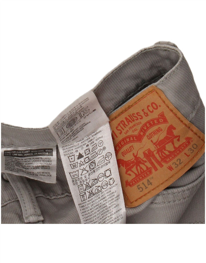 Levi's Mens 514 Straight Casual Παντελόνι W32 L26 Γκρι βαμβακερό