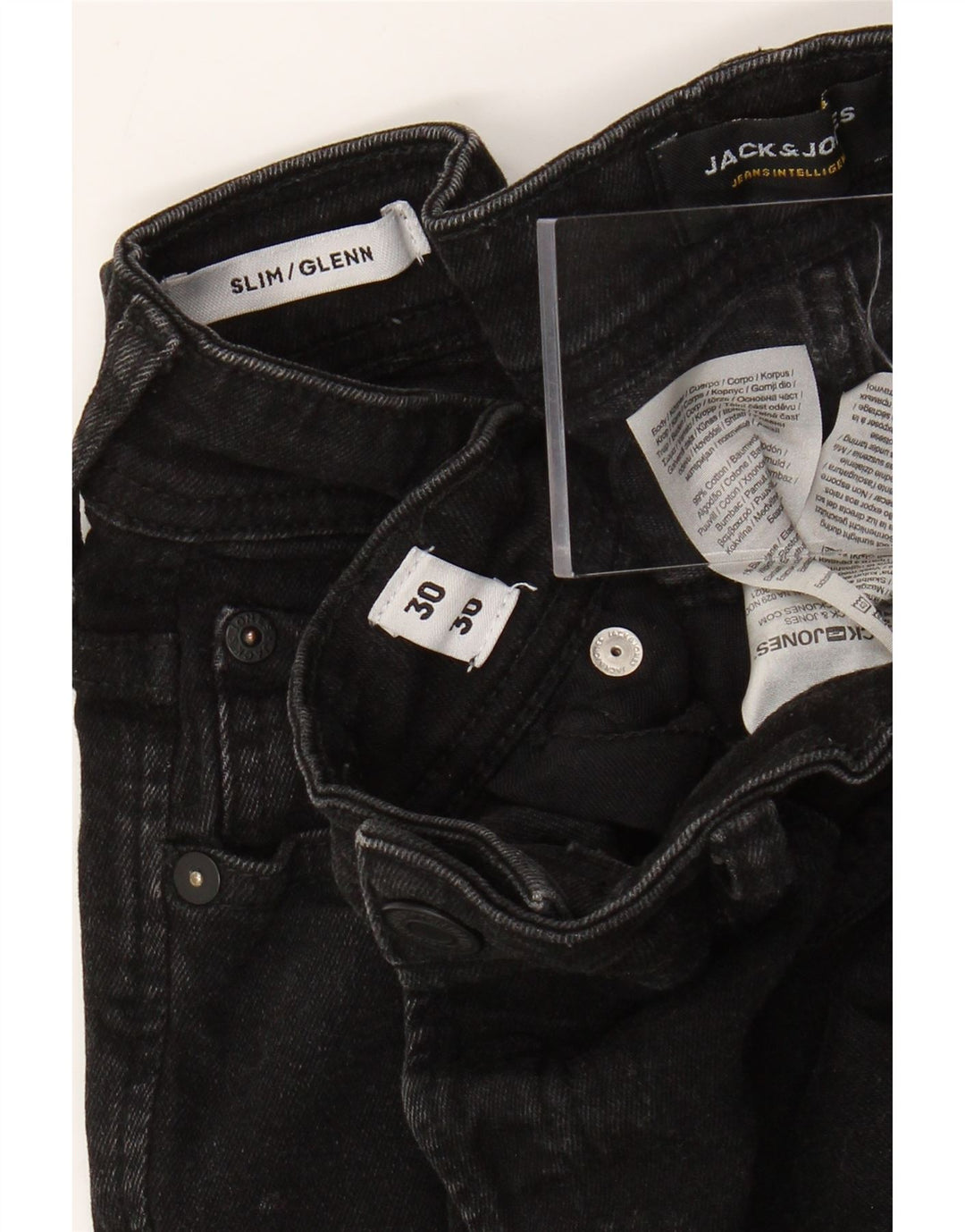 Jack & Jones Ανδρικό τζιν GLENN Slim W30 L30 μαύρο βαμβακερό