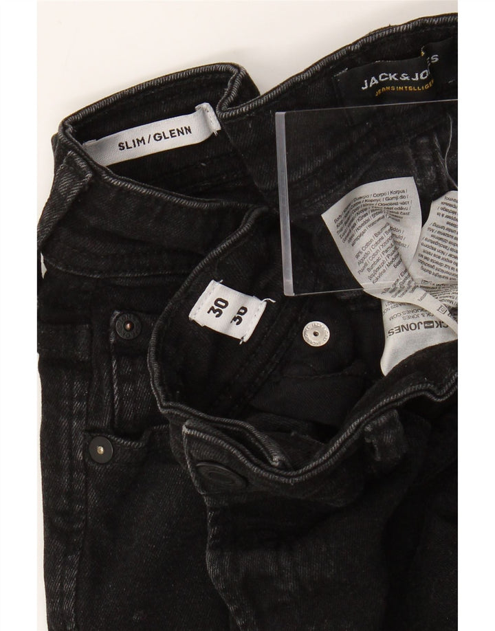 Jack & Jones Ανδρικό τζιν GLENN Slim W30 L30 μαύρο βαμβακερό