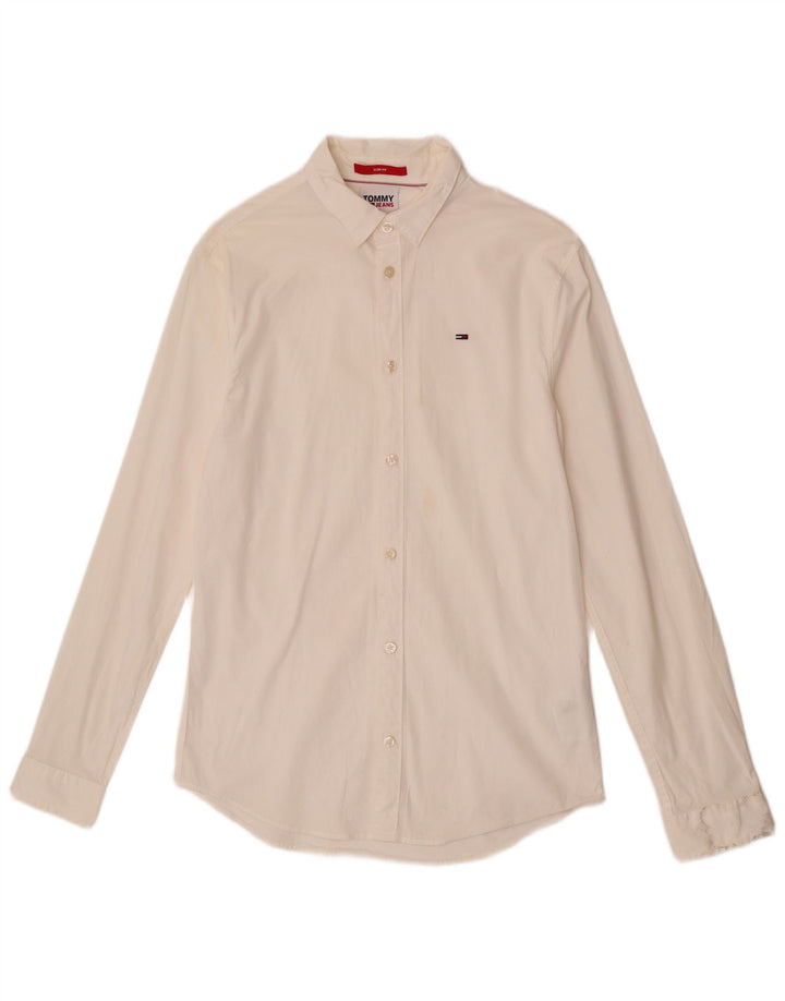 Ανδρικό πουκάμισο Tommy Hilfiger Slim Fit Βαμβακερό μεσαίο σε λευκό