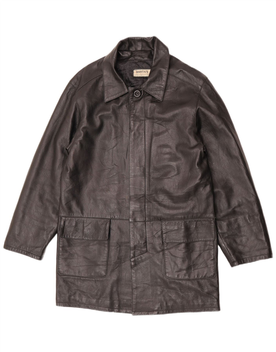 Ανδρικό δερμάτινο παλτό Martin's IT 48 Medium Black Leather