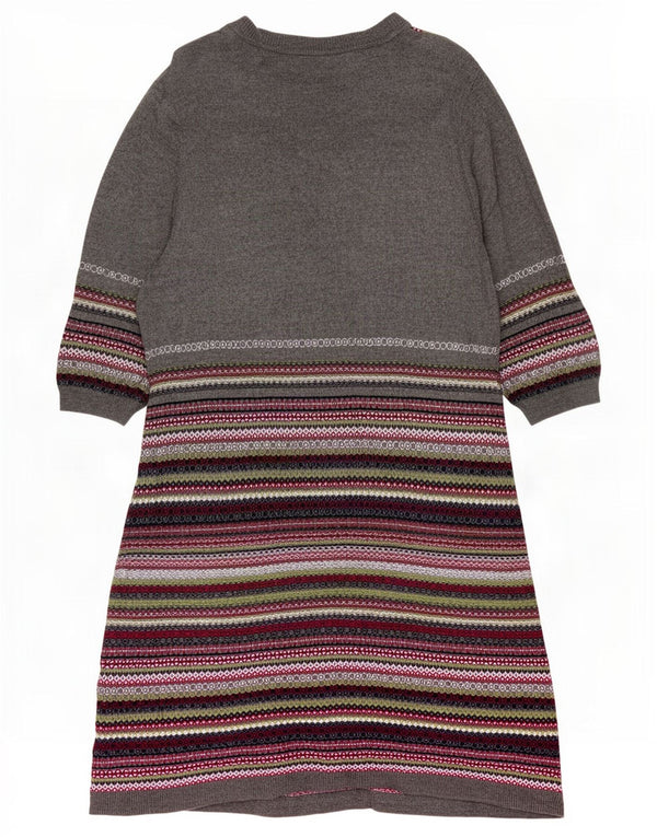 Marks & Spencer Γυναικείο φόρεμα με μανίκια 3/4 UK 22 3XL Grey Fair Isle