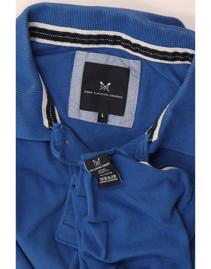 Crew Clothing Ανδρικό πουκάμισο πόλο μεγάλο μπλε βαμβακερό