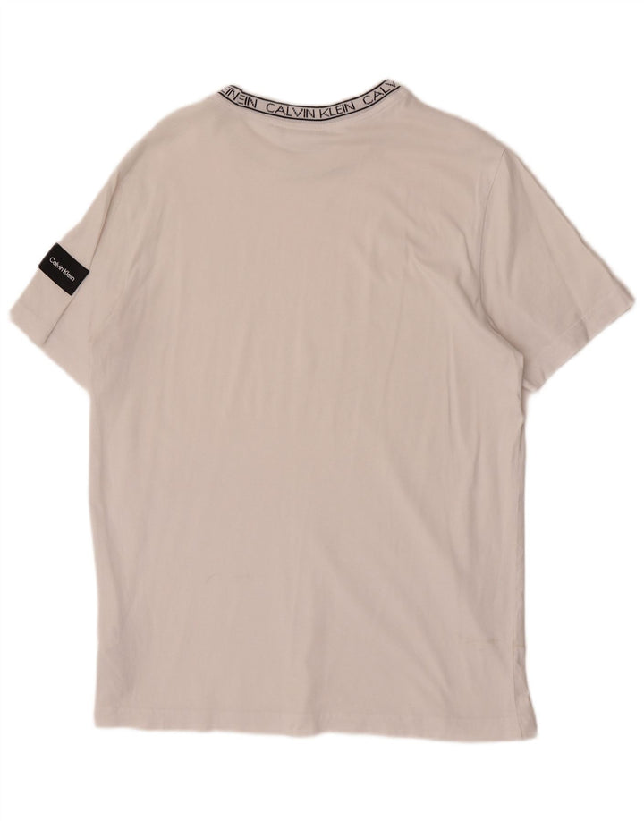 Ανδρικό γραφικό T-Shirt Calvin Klein Τοπ μεσαίο λευκό βαμβακερό