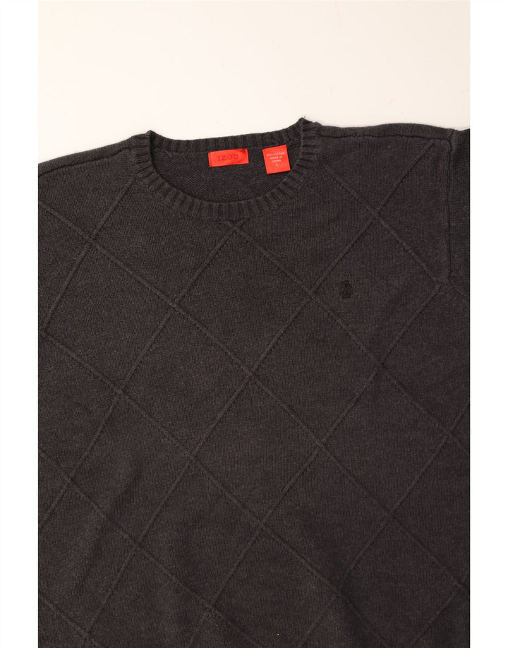 IZOD Mens Crew Neck Jumper Sweater Large Grey Cotton Vintage Izod and Second-Hand Izod from Messina Hembry 