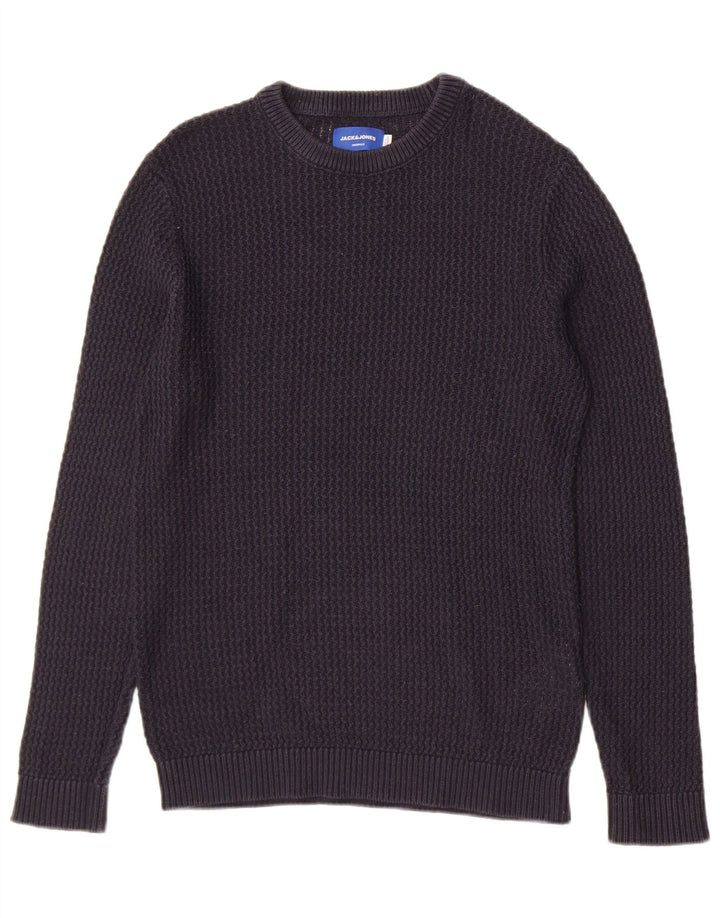 Jack & Jones Ανδρικό πουλόβερ με λαιμόκοψη μεσαίου μπλε ακρυλικό