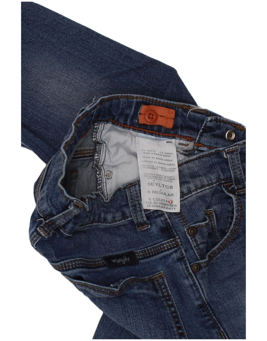 WRANGLER Boys Straight Jeans 5-6 ετών W24 L20 Μπλε Βαμβακερό