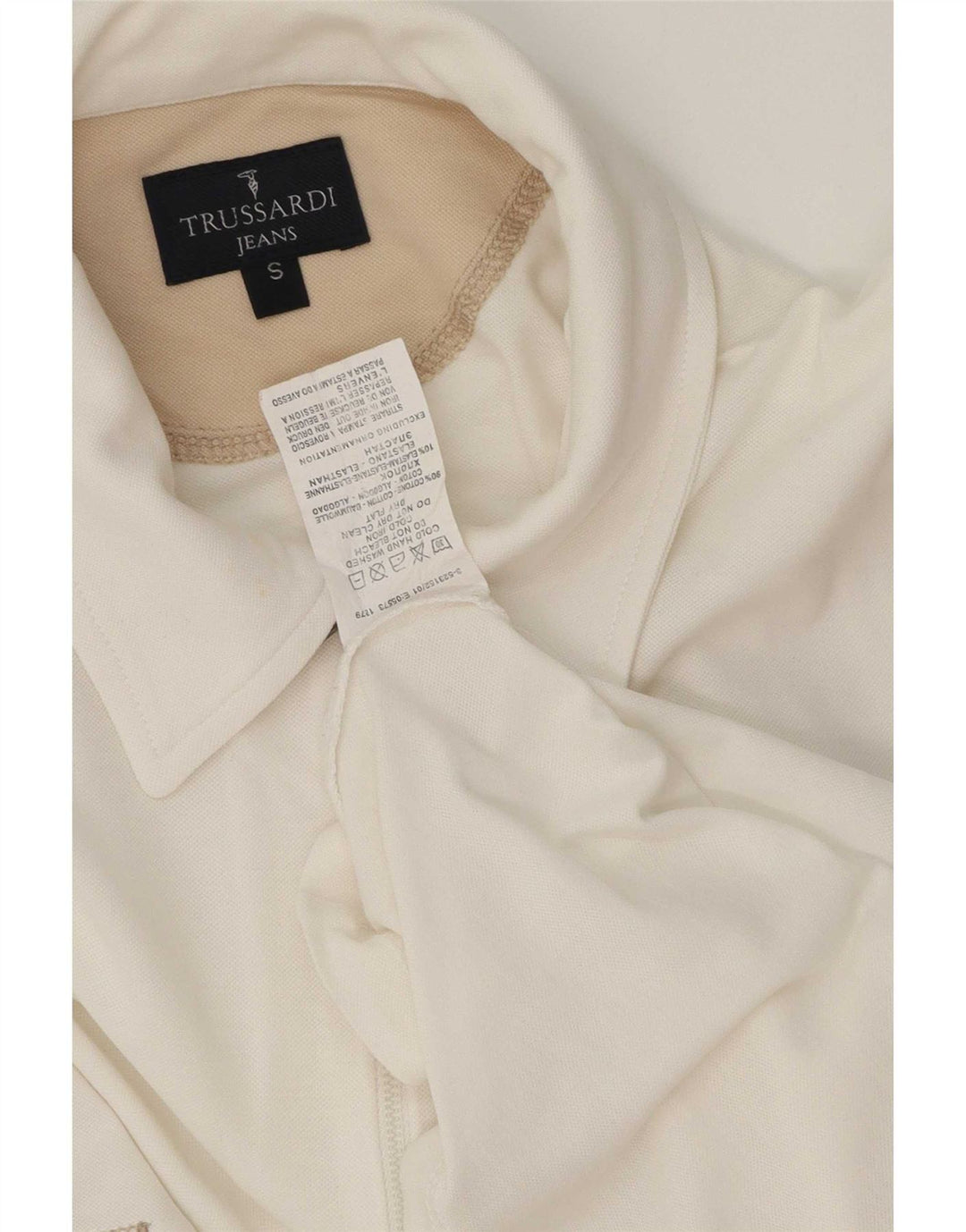 Ανδρικό πουκάμισο πόλο Trussardi Jeans Μικρό λευκό βαμβακερό
