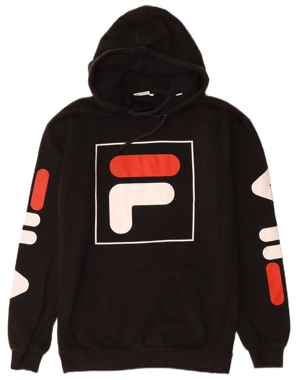 Ανδρικό γραφικό κουκούλα Fila Jumper XS Μαύρο βαμβακερό