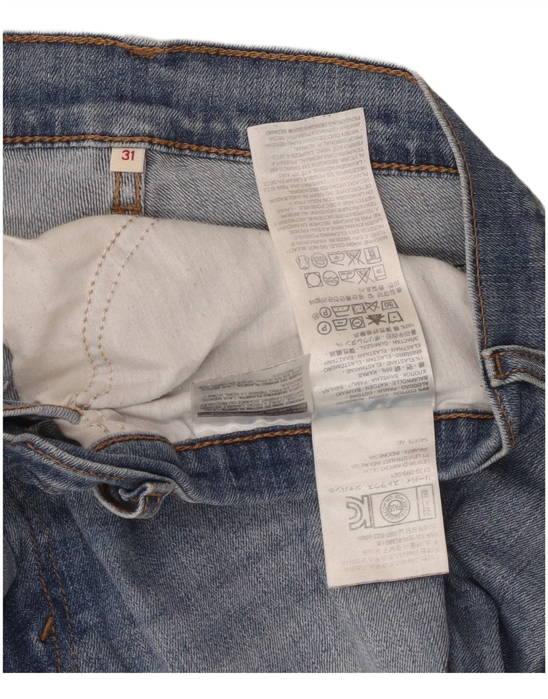 Γυναικείο τζιν σορτς LEVI'S W31 μεσαίο μπλε βαμβακερό