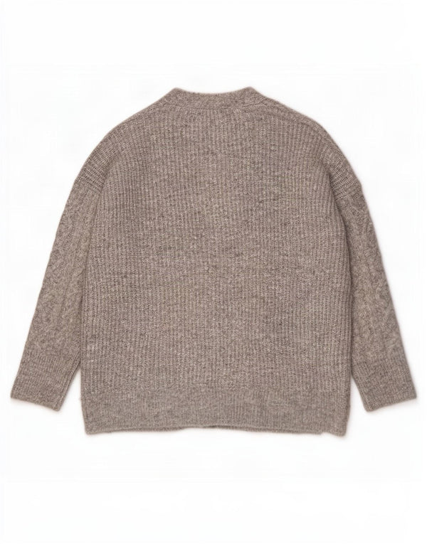 Abercrombie & Fitch Γυναικείο πουλόβερ με ζακέτα UK 16 Large Grey