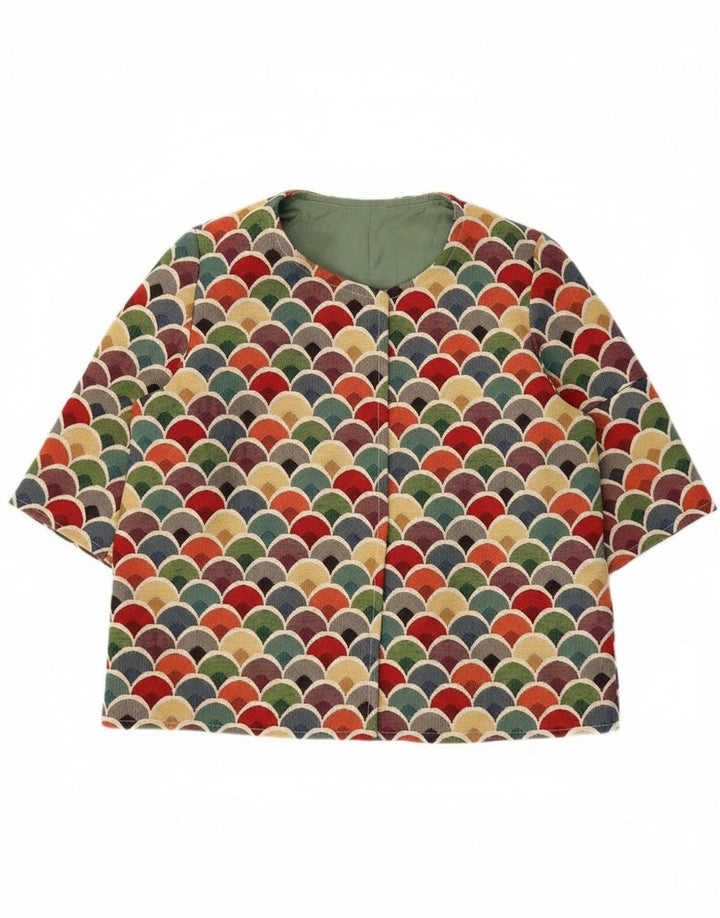 Vintage Γυναικείο Μπουφάν Blazer 3/4 μανίκι UK 12 Medium Πολύχρωμο