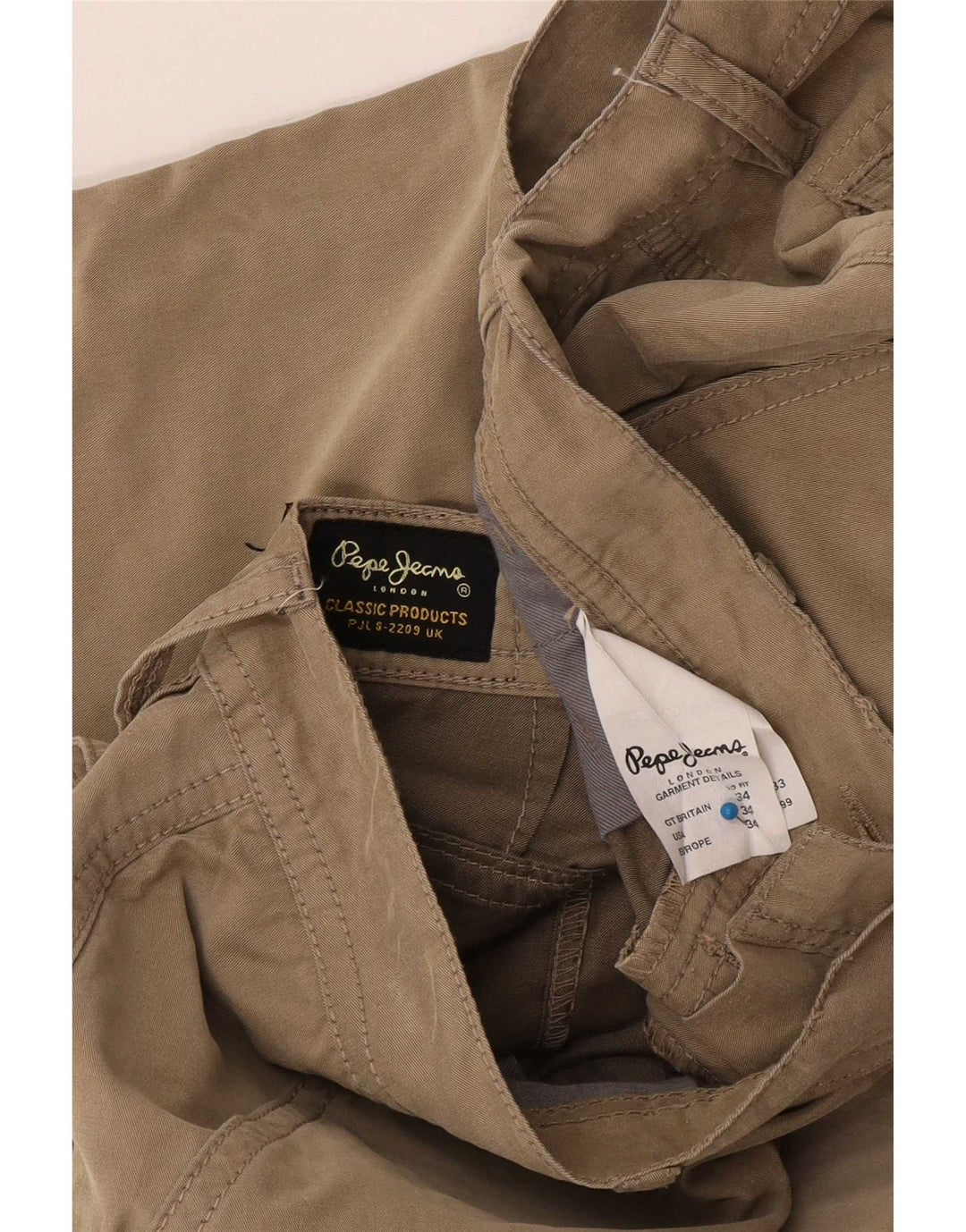 Ανδρικό βερμούδα PEPE Jeans Cargo W34 Μεγάλο μπεζ βαμβακερό