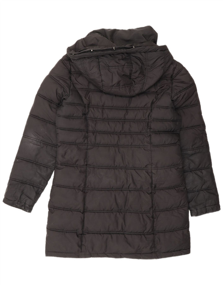 Superdry γυναικείο παλτό με κουκούλα με επένδυση UK 12 μεσαίο μαύρο πολυεστέρα