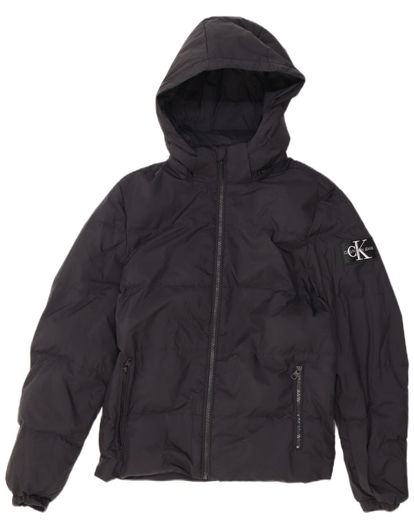 CALVIN KLEIN JEANS Ανδρικό μπουφάν με κουκούλα UK 34 XS μαύρο πολυεστέρα