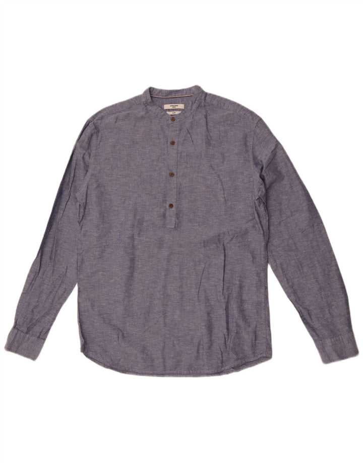 Jack & Jones Ανδρικό πουλόβερ με λεπτή εφαρμογή πουλόβερ από μεσαίο μπλε βαμβακερό