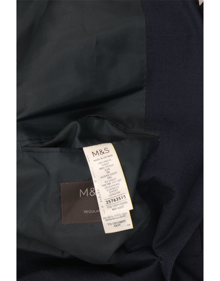 Marks & Spencer Ανδρικό μπλέιζερ με 2 κουμπιά μπουφάν UK 46 XL Navy Blue Polyester