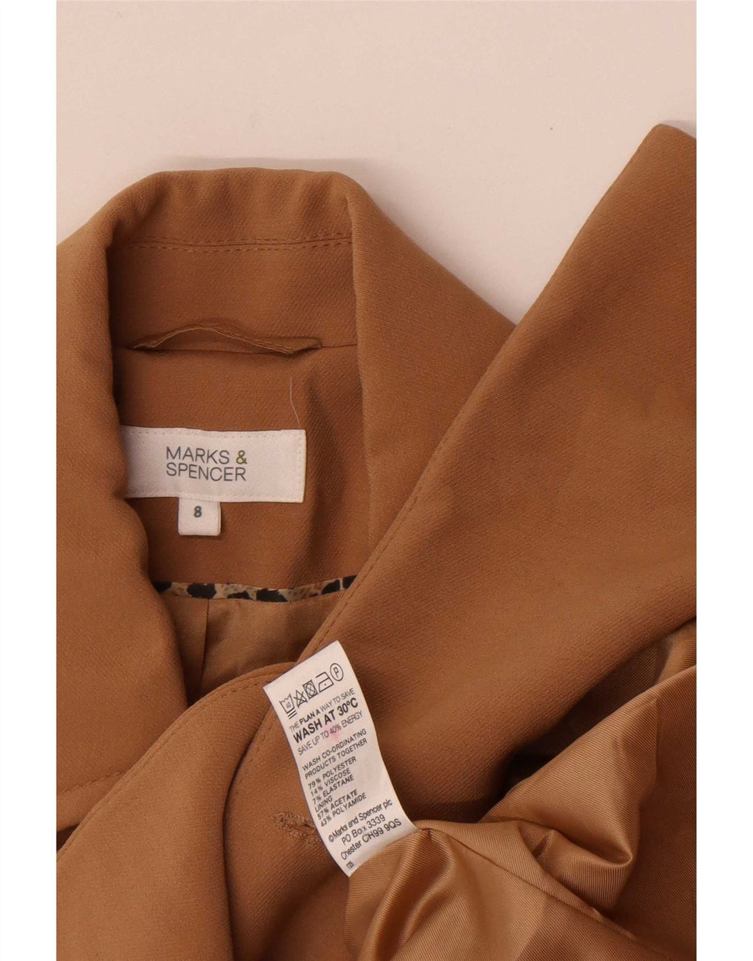 Marks & Spencer Γυναικείο σακάκι με διπλό στήθος UK 8 Small Beige