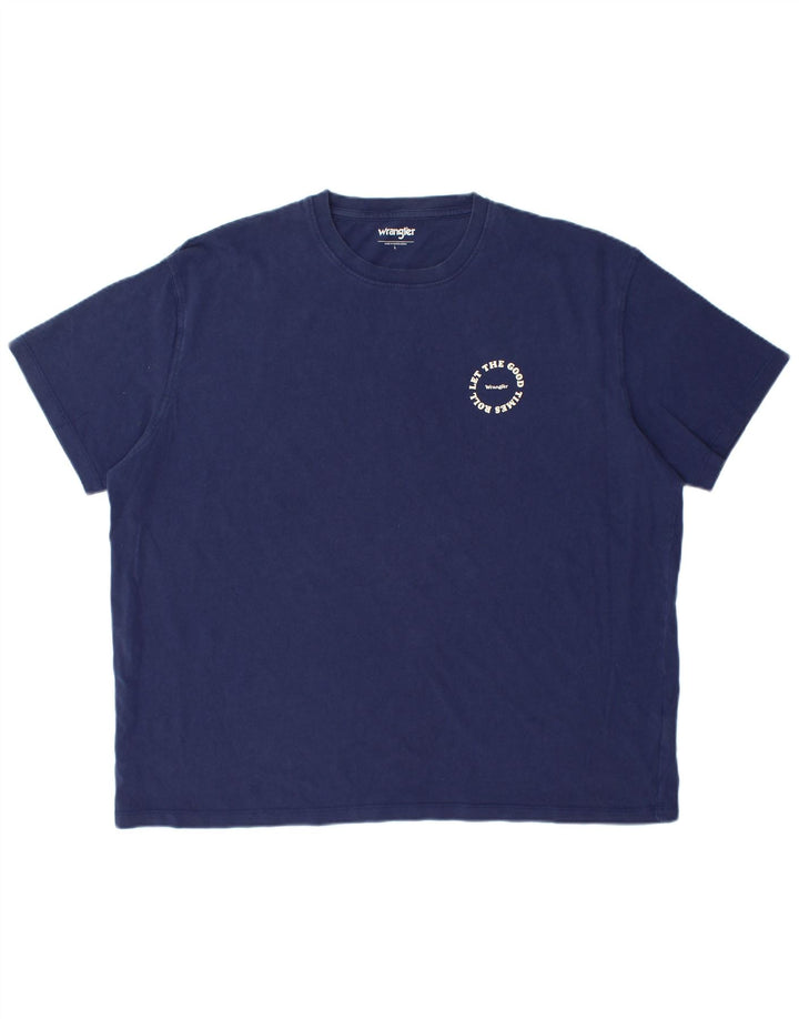 Ανδρικό T-Shirt WRANGLER Top Large Navy Blue από βαμβάκι