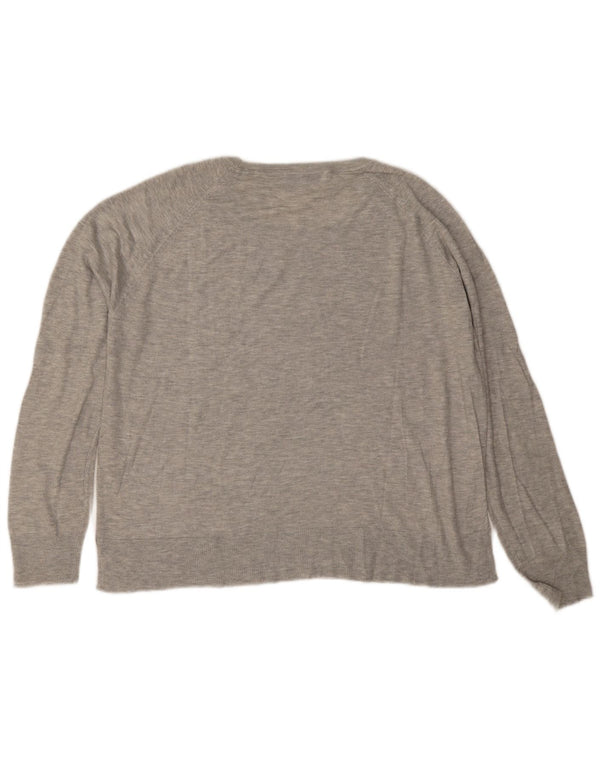 Zara Γυναικείο πουλόβερ με λαιμόκοψη UK 18 XL γκρι βισκόζη