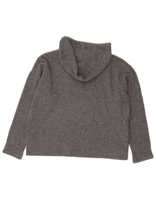 Zara γυναικείο πουλόβερ με κουκούλα UK 10 Small Grey Polyester