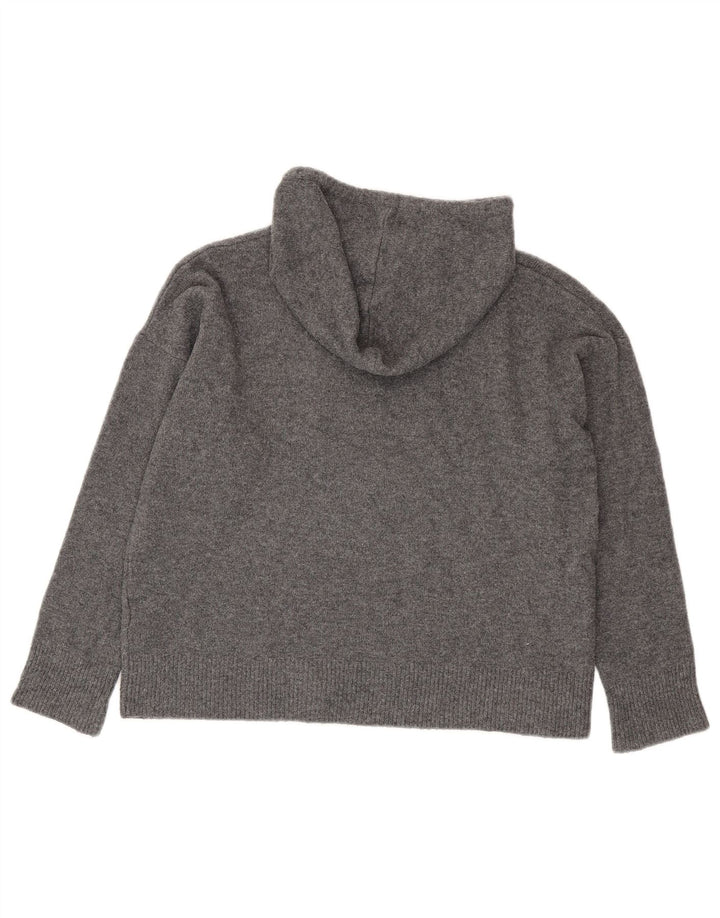 Zara γυναικείο πουλόβερ με κουκούλα UK 10 Small Grey Polyester