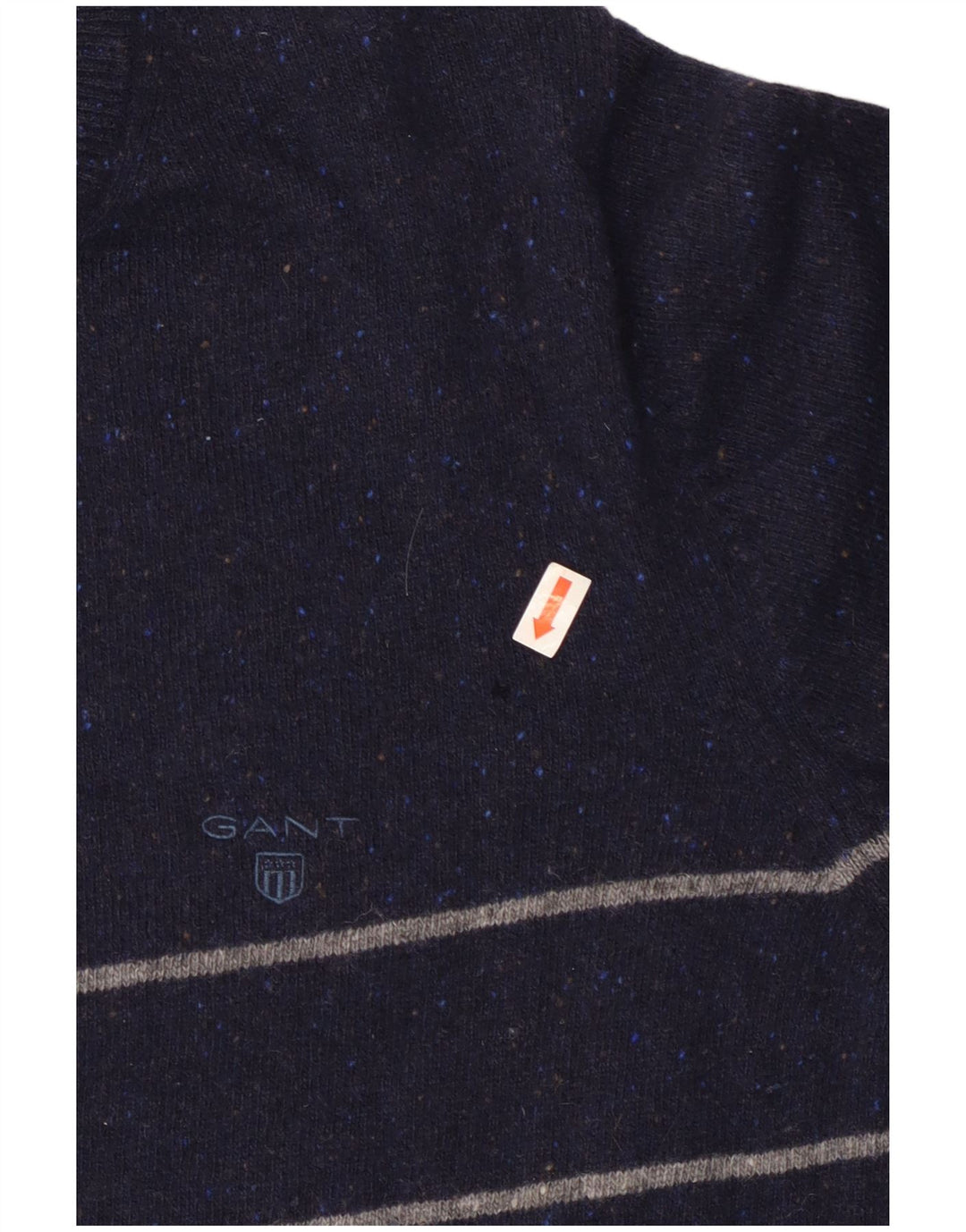 Πουλόβερ Gant Mens Crew Neck Jumper Μαλλί με μεσαίο Navy μπλε ριγέ