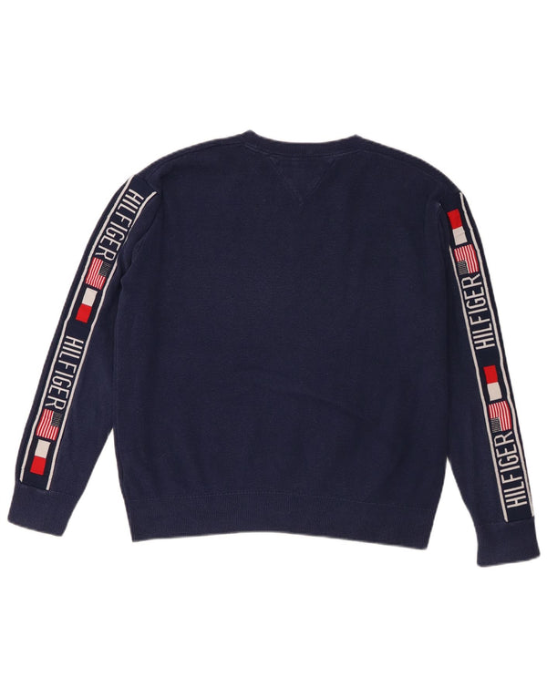 TOMMY HILFIGER Boys Graphic Crew Neck Jumper πουλόβερ 13-14 ετών Navy Blue
