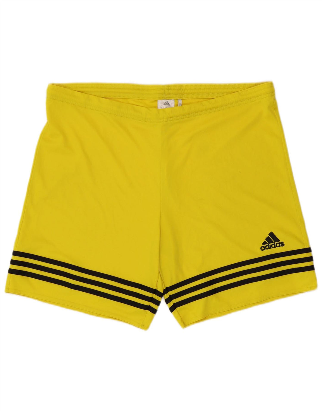 Ανδρικό αθλητικό σορτς Adidas μεγάλο κίτρινο ριγέ πολυεστέρα