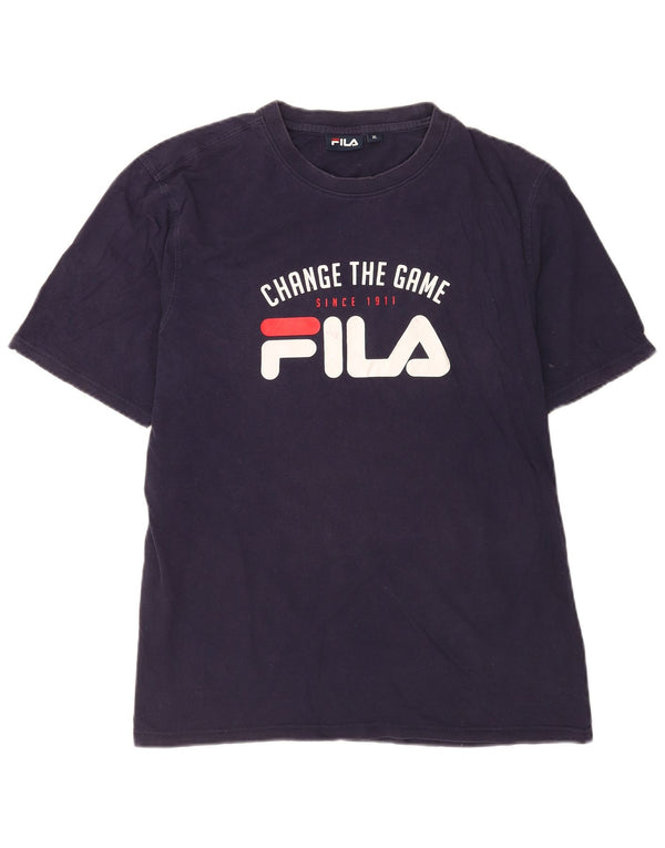 Ανδρικό γραφικό T-Shirt Fila Top XL Navy Blue Cotton