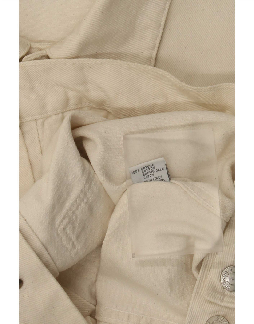 Vintage γυναικείο τζιν μπουφάν UK 20 2XL από λευκό βαμβακερό