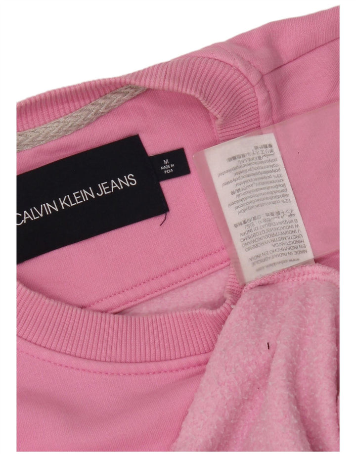 Γυναικείο γραφικό φούτερ Calvin Klein Jeans Jumper UK 14 Medium Pink