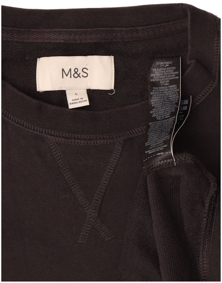 Ανδρικό φούτερ Marks & Spencer Jumper μεγάλο μαύρο βαμβακερό