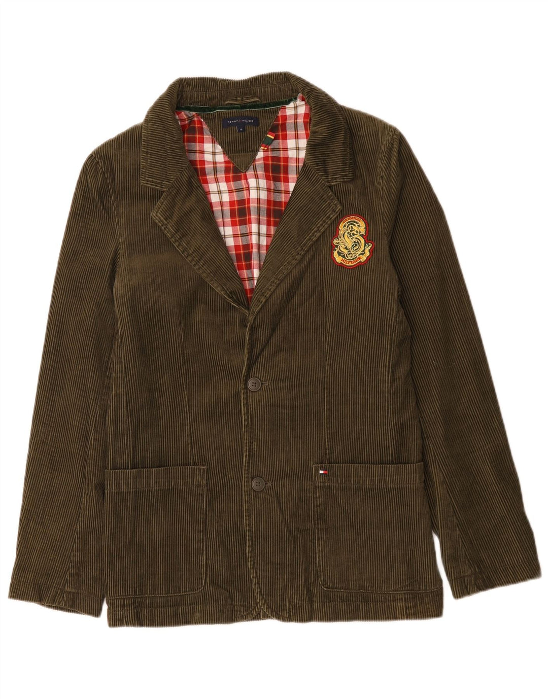 Tommy Hilfiger Boys με 2 κουμπιά κοτλέ μπλέιζερ τζάκετ 15-16 ετών Χακί