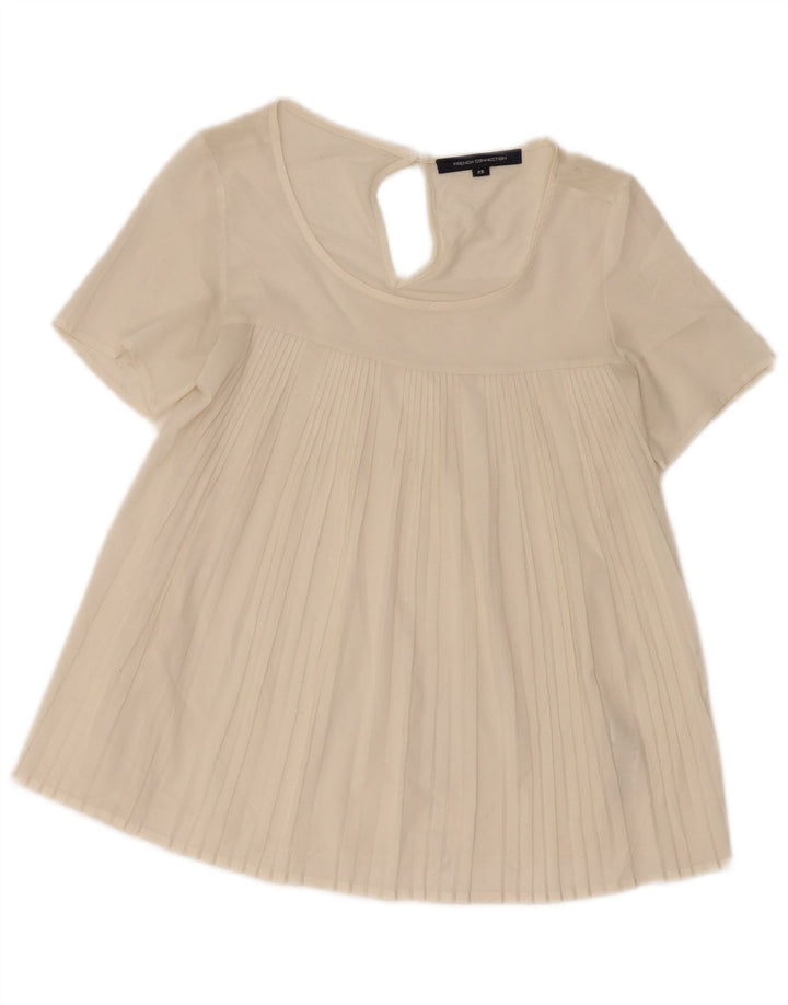 Γυναικεία μπλούζα γαλλικής σύνδεσης Oversized Top UK 6 XS Λευκός Πολυεστέρας