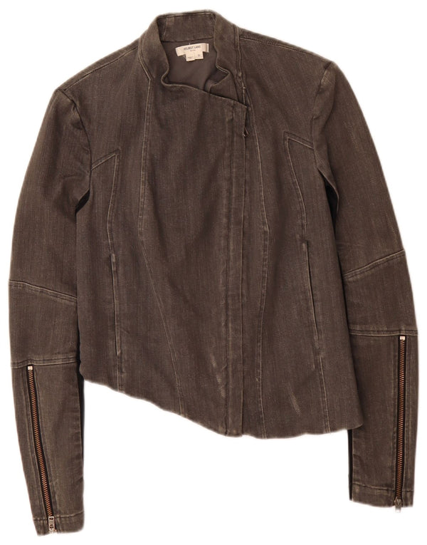 Helmut Lang γυναικείο ασύμμετρο μπουφάν ποδηλάτου UK 10 Small Grey Colourblock