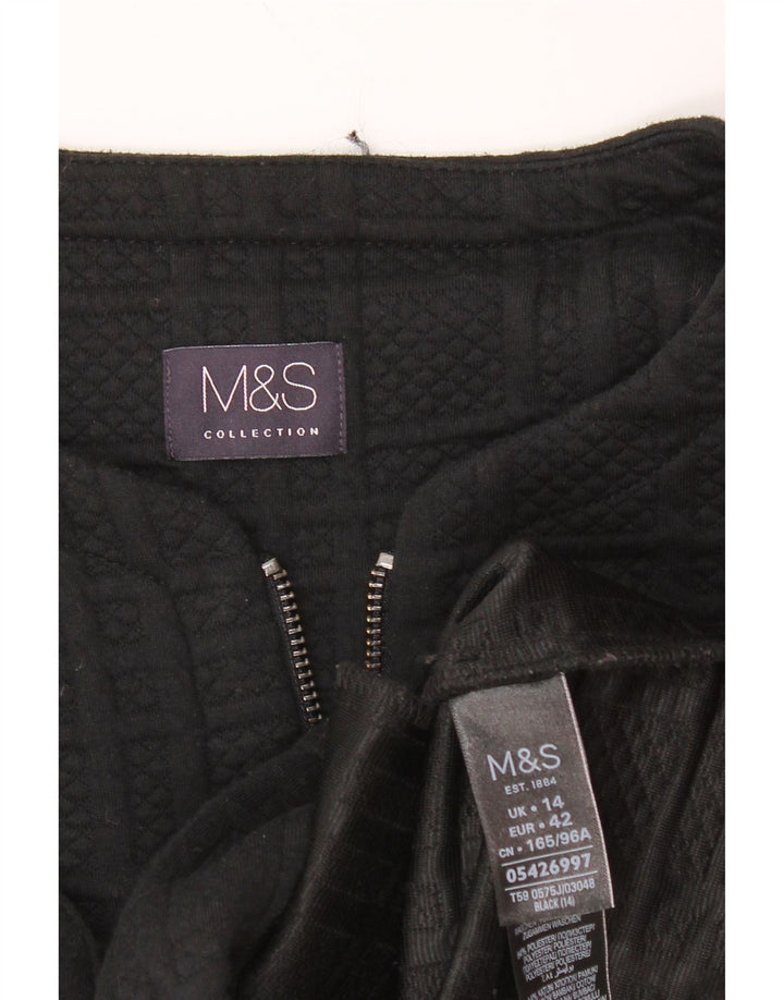 MARKS & SPENCER Γυναικείο σακάκι σακάκι Crop UK 14 Medium Black Polyester