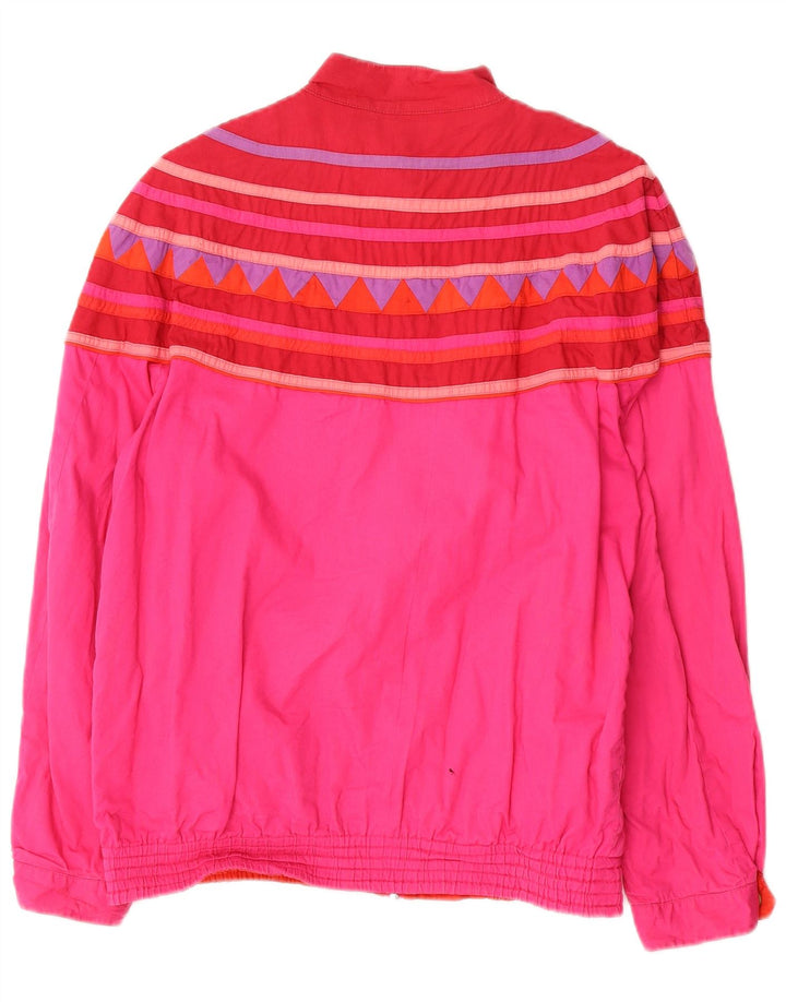 Vintage Γυναικείο Reversible Bomber Jacket UK 12 Medium Pink Geometric