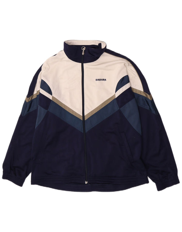 Ανδρική φόρμα Diadora Top Jacket UK 46 XL Navy Blue Colorblock Πολυεστέρας