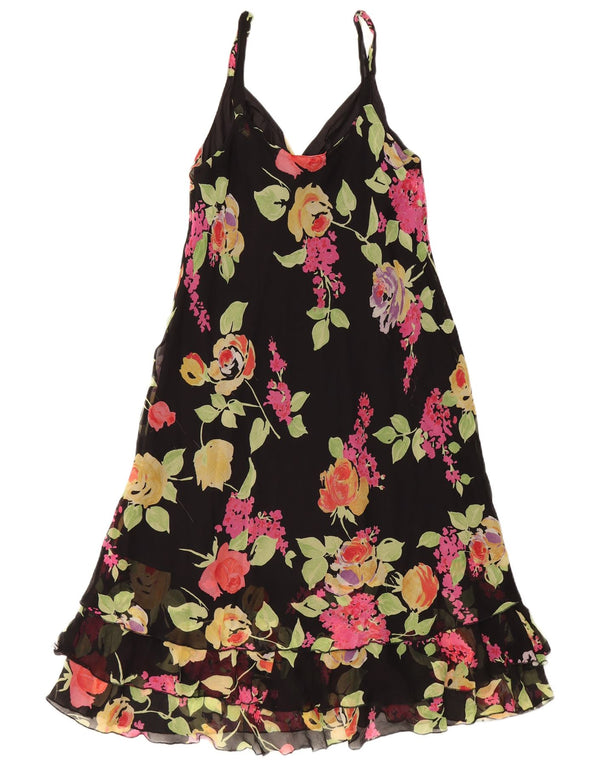 SUPERIOR Γυναικείο Slip Dress IT 44 Medium Black Floral Silk