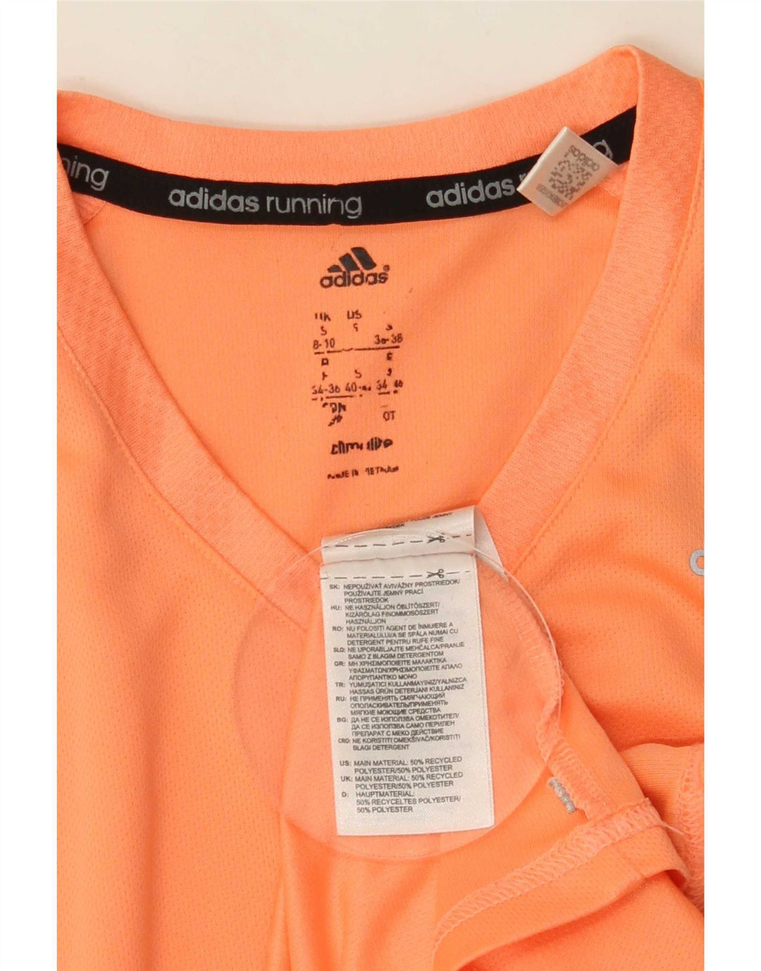 Adidas Γυναικείο T-Shirt Climalite Top UK 8/10 Small Orange Polyester