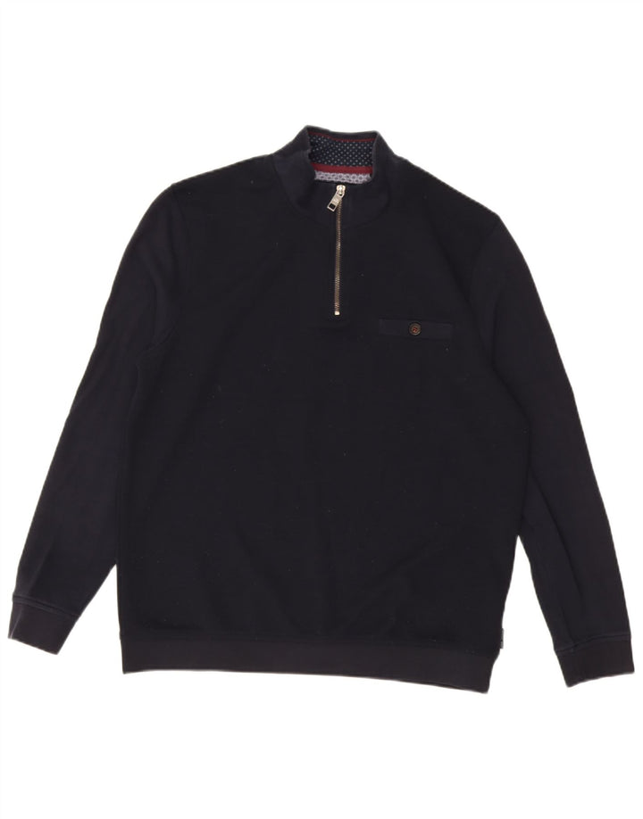 Ανδρικό φούτερ με φερμουάρ Ted Baker, Jumper, Μέγεθος 4, Μεγάλο Navy Blue Polyester