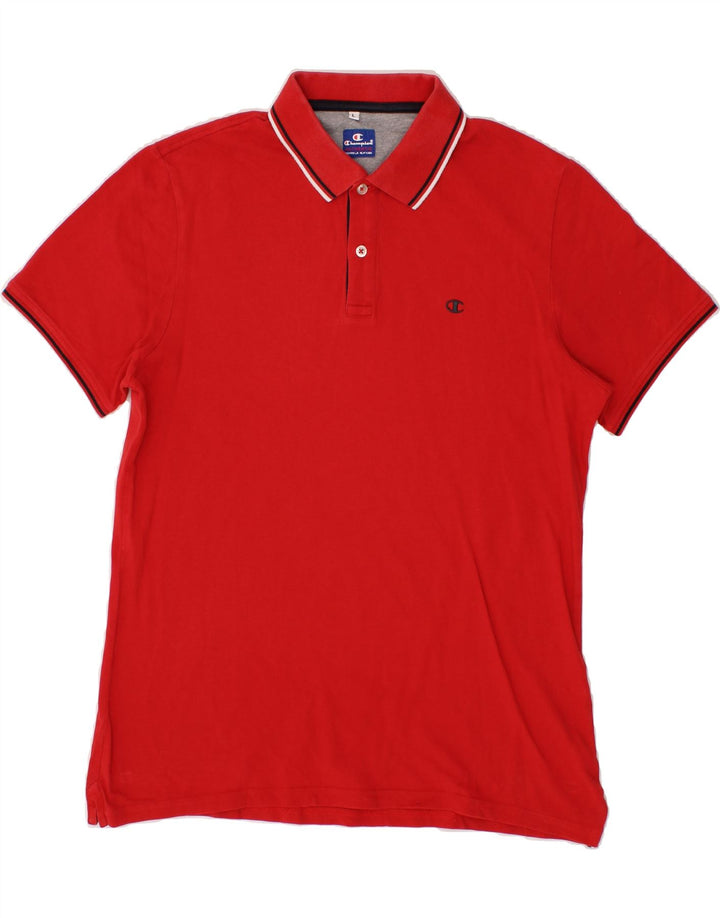 CHAMPION Mens Polo Shirt Large Red Vintage Champion and Second-Hand Champion from Messina Hembry 