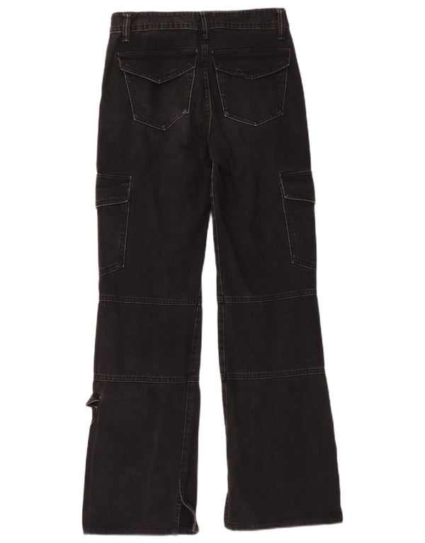 Zara Γυναικεία Cargo Loose Jeans EU 32 2XS W22 L30 Μαύρο βαμβακερό