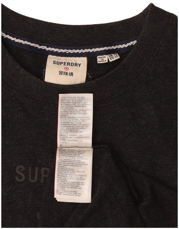 Γυναικείο γραφικό μπλουζάκι Superdry Top UK 14 Large Grey Cotton
