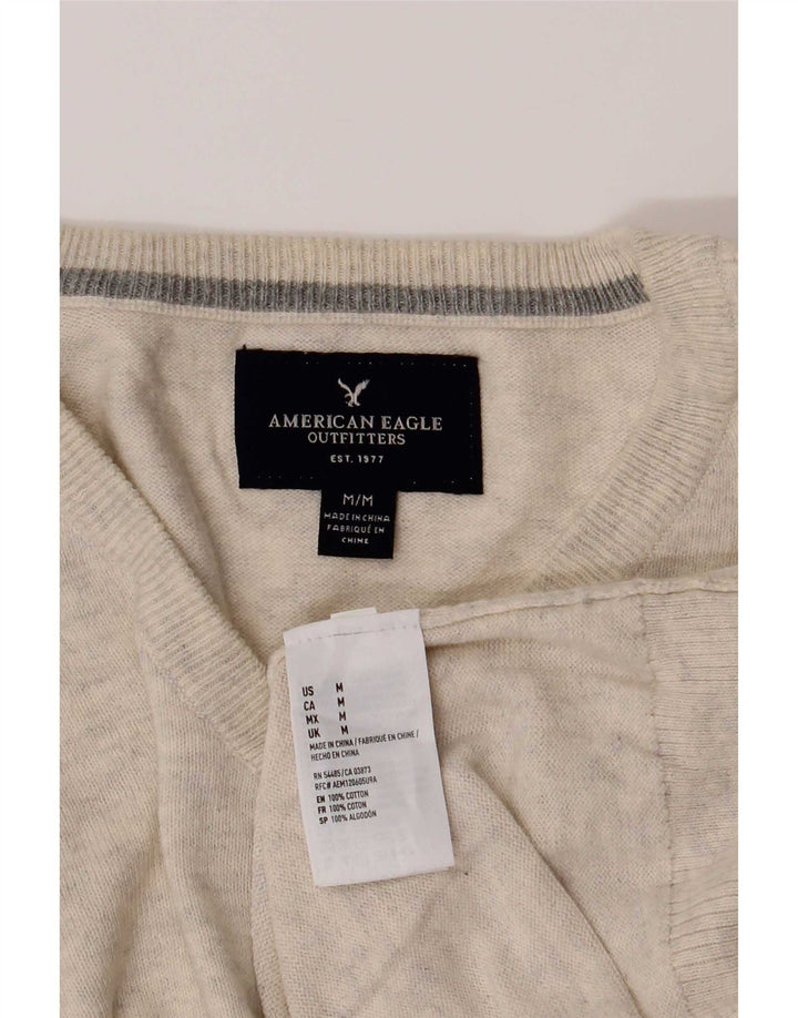 Ανδρικό πουλόβερ American Eagle Outfitters με λαιμόκοψη σε μεσαίο μπεζ