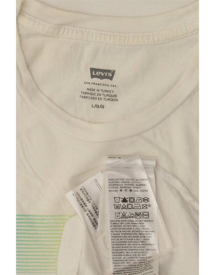 Ανδρικό γραφικό T-Shirt Levi's Top μεγάλο λευκό βαμβακερό