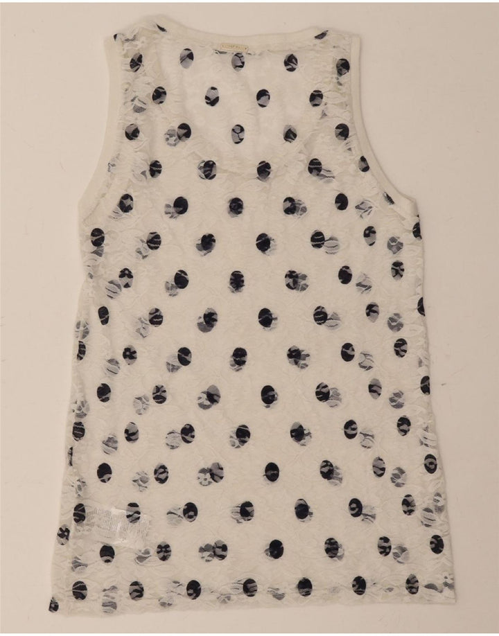 LIU JO Womens Sleeveless Blouse Top UK 12 Medium White Polka Dot Polyamide Vintage Liu Jo and Second-Hand Liu Jo from Messina Hembry 
